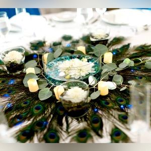 Peacock Feather Centerpieces